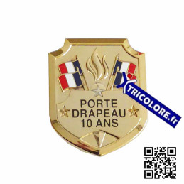 Insigne 10 ans d'ancienneté porte drapeau
