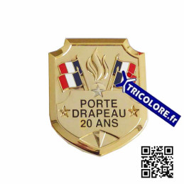 Insigne 20 ans d'ancienneté porte drapeau