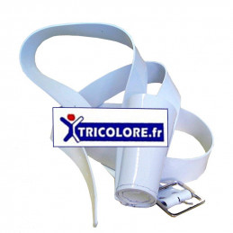 Baudrier Cuir Blanc porte drapeau