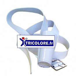 Baudrier Cuir Blanc porte drapeau